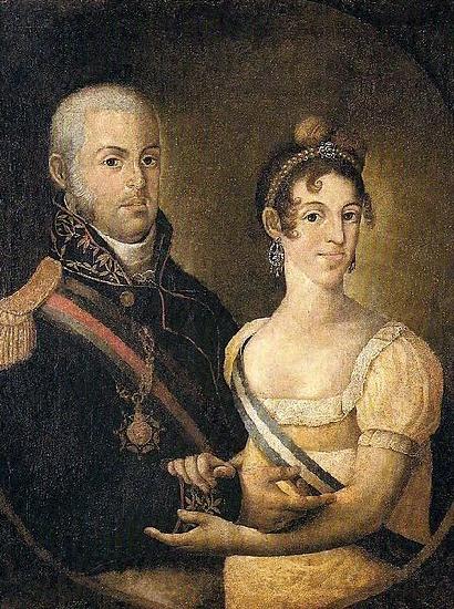 Manuel Dias de Oliveira Portrait of John VI of Portugal and Charlotte of Spain